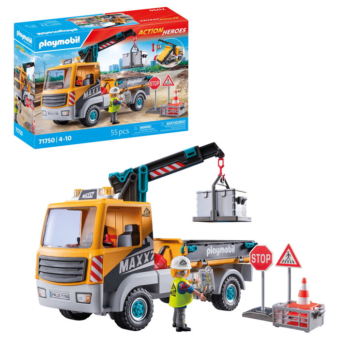Playmobil Camión de Construcción con Grúa Action Heroes 71750