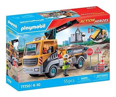 Playmobil Camión de Construcción con Grúa Action Heroes 71750