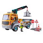 PLAYMOBIL 71750 Camión de Construcción con Grúa Action Heroes, Brazo Extensible Giratorio, Techo Desmontable, para +4 años