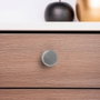 Rei Pomo para Mueble Modelo 751 - Pomo de Aluminio Niquelado Ø30 x 26 mm con Tornillos M4 Incluidos
