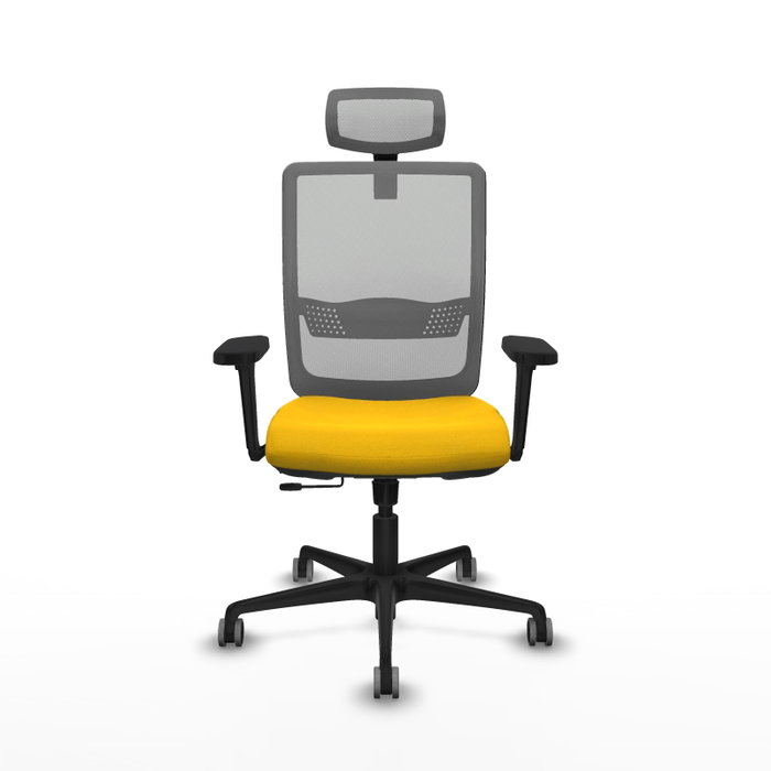 PIQUERAS Y CRESPO Silla de oficina Haches con mecanismo Sincro/Traslack, Amarillo y Gris