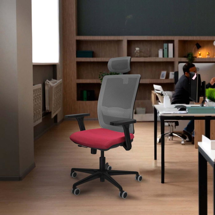 PIQUERAS Y CRESPO Silla de oficina Haches con mecanismo Sincro/Traslack, Amarillo y Gris