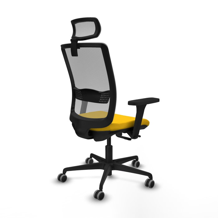 PIQUERAS Y CRESPO Silla de oficina Haches con mecanismo Sincro/Traslack, Amarillo y Gris