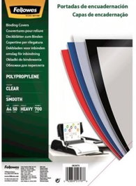FELLOWES Pack de 50 tapas de encuadernación A4 transparente 700 micras