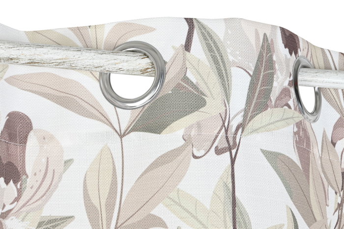 DKD Home Decor Cortina con Diseño de Hojas Impresas Multicolor