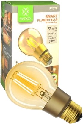 Woox Bombilla Inteligente Retro de Filamento WiFi 6W E27