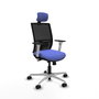 PIQUERAS Y CRESPO Silla de oficina Yunquera con mecanismo Sincro/Traslack, Azul claro y Negro