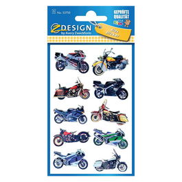 Avery 53750 Pegatinas 3D Motocicletas para Decorar Cartas y Regalos, 76x120mm, 10 Unidades