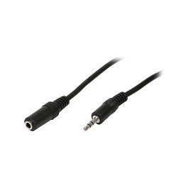 LogiLink Cable de audio 3,5 mm macho a 3,5 mm hembra, 10 m, negro