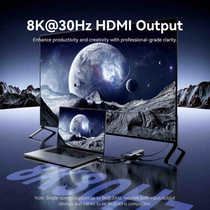 Vention Docking Station 6 en 1 TQZHB USB-C 8K Gris