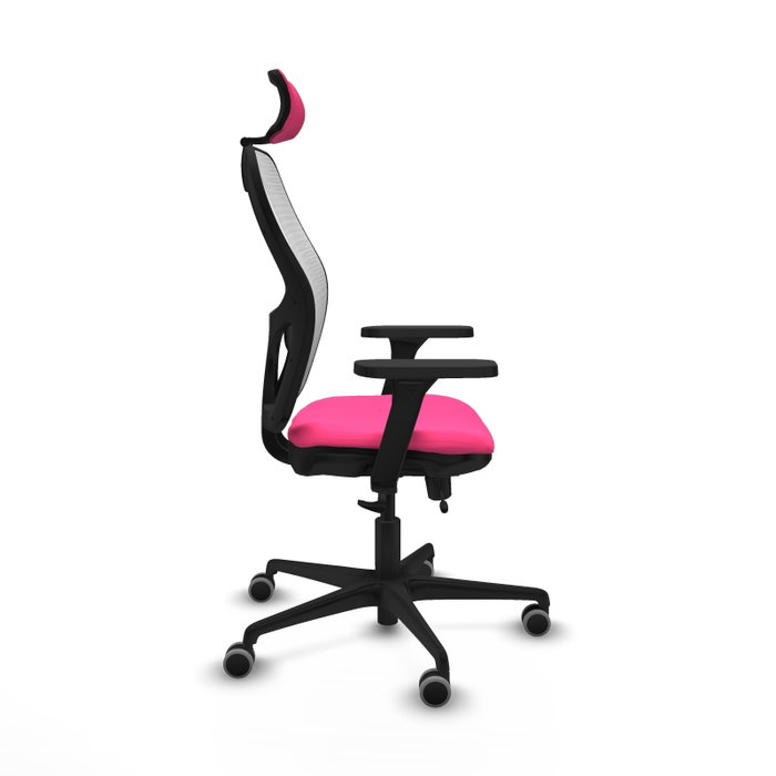 PIQUERAS Y CRESPO Silla de oficina Jorquera Rosa y Blanca con mecanismo Sincro/Traslack PIQUERAS Y CRESPO Silla de oficina Jorquera Rosa y Blanca con mecanismo Sincro/Traslack
