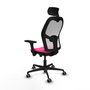 PIQUERAS Y CRESPO Silla de oficina Jorquera Rosa y Blanca con mecanismo Sincro/Traslack