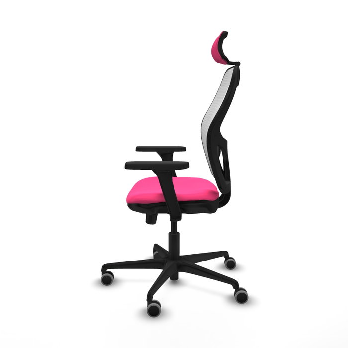PIQUERAS Y CRESPO Silla de oficina Jorquera Rosa y Blanca con mecanismo Sincro/Traslack PIQUERAS Y CRESPO Silla de oficina Jorquera Rosa y Blanca con mecanismo Sincro/Traslack