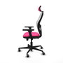 PIQUERAS Y CRESPO Silla de oficina Jorquera Rosa y Blanca con mecanismo Sincro/Traslack