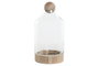 DKD Home Decor Jarrón Transparente Natural Cristal Madera 21 x 42 x 21 cm