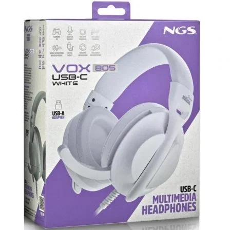 NGS Vox Usb-C Auriculares con Micrófono Usb Tipo-C Blanco