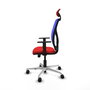 PIQUERAS Y CRESPO Silla de oficina Motilla con mecanismo Sincro/Traslack, Rojo y Azul
