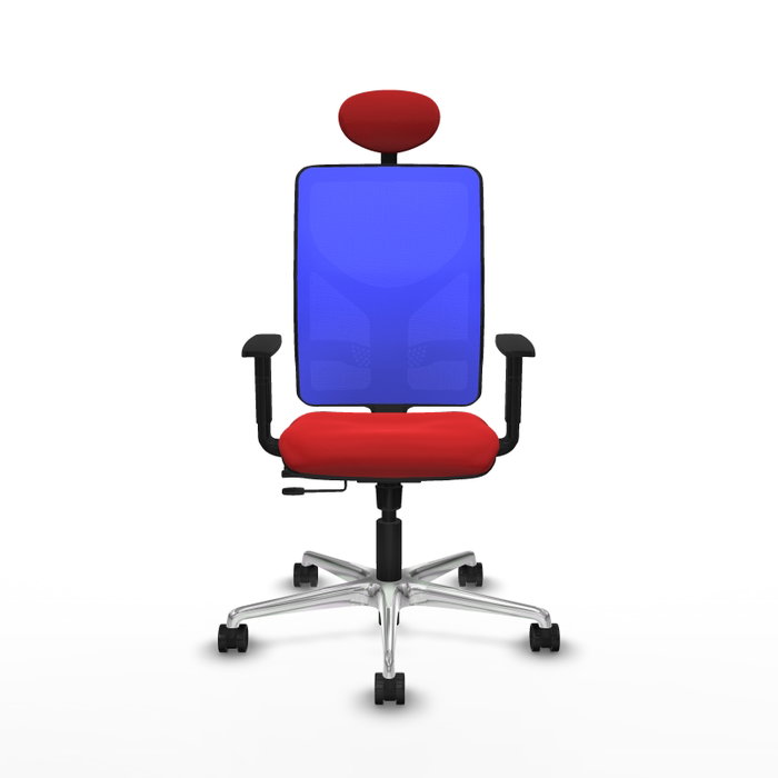 PIQUERAS Y CRESPO Silla de oficina Motilla con mecanismo Sincro/Traslack, Rojo y Azul