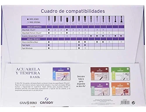 Canson Minipack Papel para Acuarela y Témpera Basik 370g A4+ Canson Minipack Papel para Acuarela y Témpera Basik 370g A4+