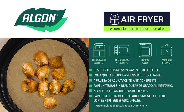 Inde Set 40 Papel Airfryer Redondo 20 cm (24 Unidades)