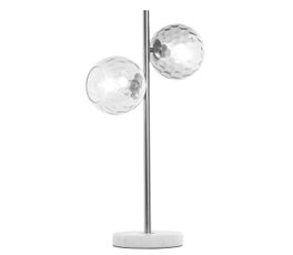 DKD Home Decor Lámpara de Sobremesa Bowlas de Hierro y Cristal