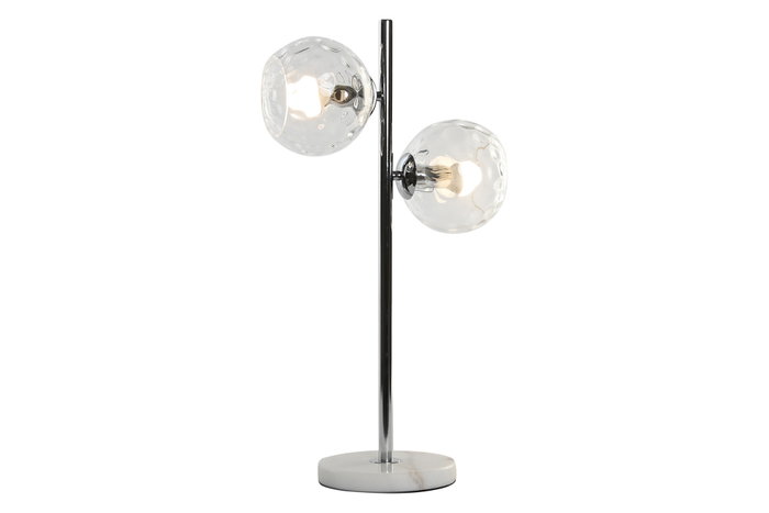 DKD Home Decor Lámpara de Sobremesa Bowlas de Hierro y Cristal DKD Home Decor Lámpara de Sobremesa Bowlas de Hierro y Cristal