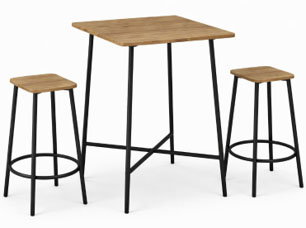 Moblekit Taburete Sigrid Asiento Madera y Metal Cuadrado Moblekit Taburete Sigrid Asiento Madera y Metal Cuadrado