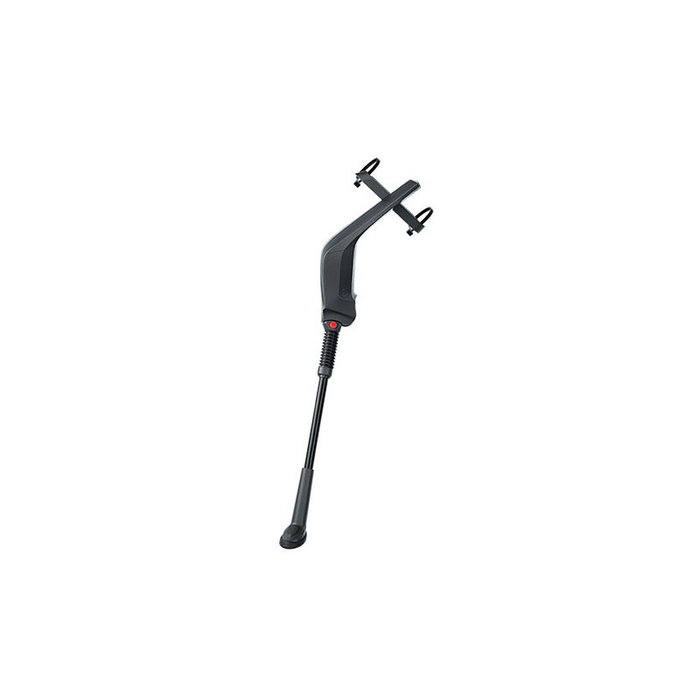 Hebie Caballete trasero para bicicletas con doble suspensión ajustable sin herramientas, compatible con 26-29 pulgadas, capacidad 40 kg