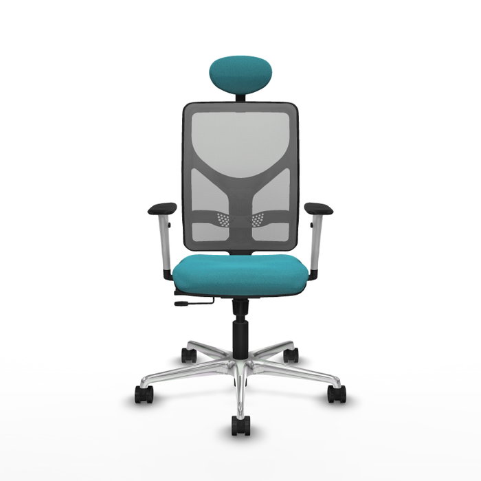 PIQUERAS Y CRESPO Silla de oficina Motilla con mecanismo Sincro/Traslack Turquesa y Gris