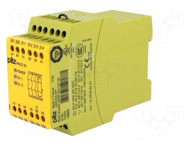 Pilz PNOZ X3 774310 24V AC/DC 3n/o 1n/c Relé de Seguridad Pilz PNOZ X3 774310 24V AC/DC 3n/o 1n/c Relé de Seguridad