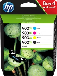 HP 903 XL Multipack Negro, Cian, Magenta, Amarillo (3HZ51AE) - 3000 Páginas