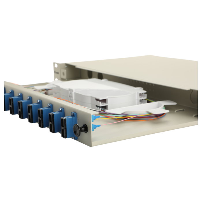 EQUIP Caja de empalme de fibra óptica 12-Port SC-Duplex OS2 1U Gris