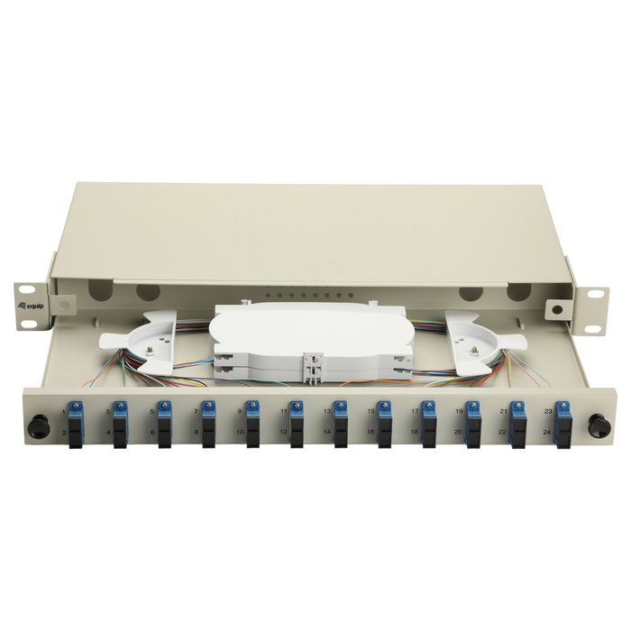 EQUIP Caja de empalme de fibra óptica 12-Port SC-Duplex OS2 1U Gris