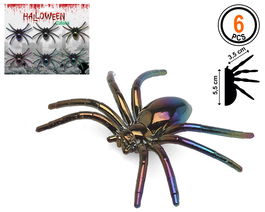 Araña Plástica Multicolor Articulada – Pack De 6, 5.5 cm