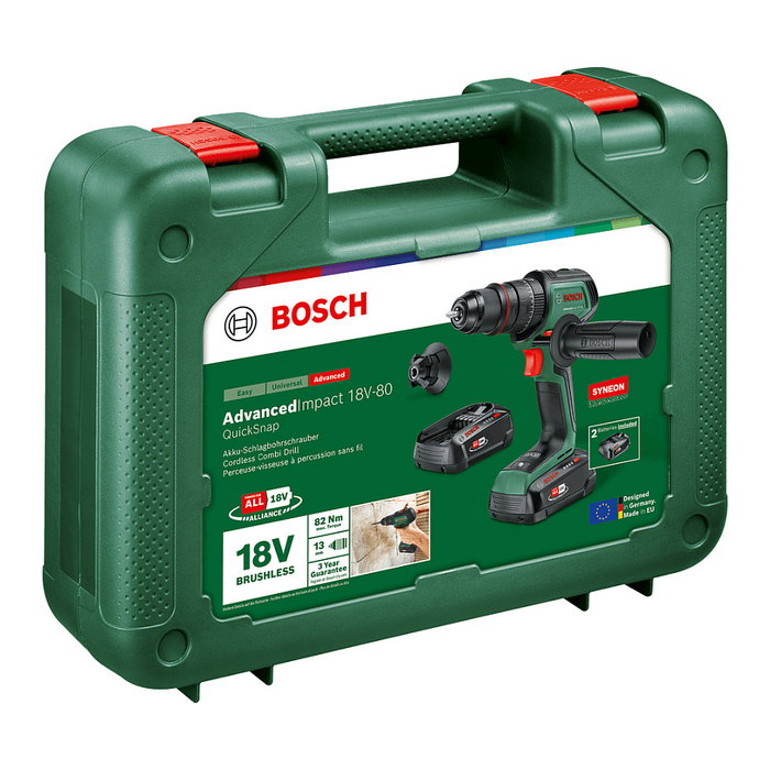 Bosch AdvancedImpact 18V-80 QuickSnap con 2 baterías de 2,5 Ah Bosch AdvancedImpact 18V-80 QuickSnap con 2 baterías de 2,5 Ah