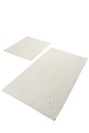 Mijölnir Ottoman - Juego de 2 alfombrillas de baño 100% algodón, antibacterianas, 1600 gr/m², 50x60cm y 60x100cm, Color Ecru