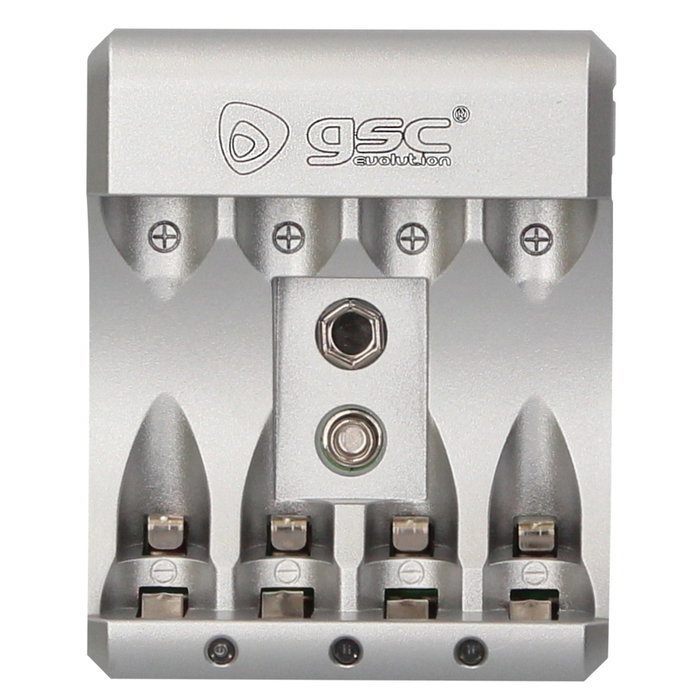 GSC Evolution Cargador de pilas recargables AAA/AA/9V
