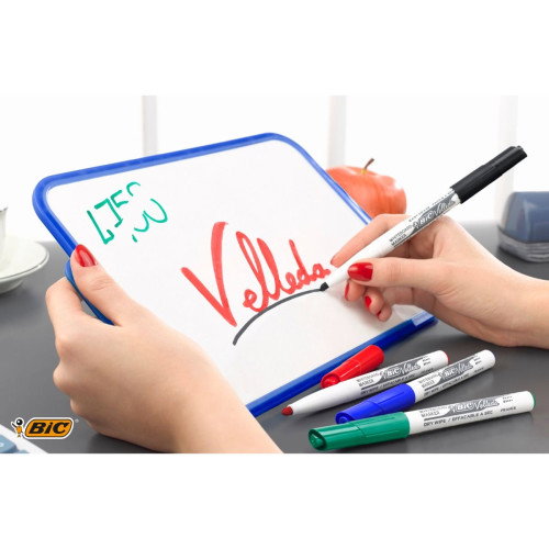 BIC Velleda 1741 Estuche de 8 Marcadores para Pizarra Blanca Surtidos con Punta Redonda