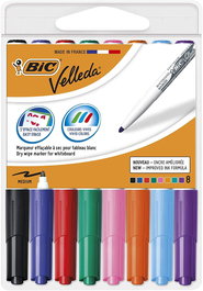 Velleda Marcador Pizarra Blanca 1741 Punta Redonda Estuche 8 Unidades Colores Surtidos