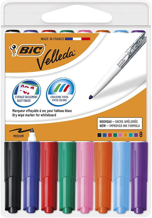 Velleda Marcador Pizarra Blanca 1741 Punta Redonda Estuche 8 Unidades Colores Surtidos Velleda Marcador Pizarra Blanca 1741 Punta Redonda Estuche 8 Unidades Colores Surtidos