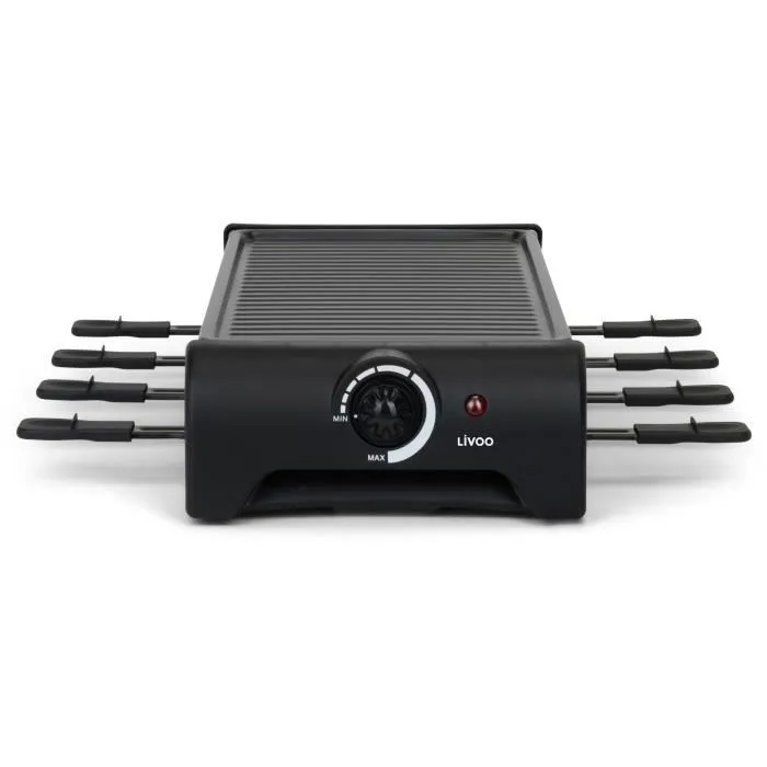 Livoo Raclette para 8 personas DOC312 1300W con Bandeja Grill Antihaderente Extraíble y Termostato Regulable