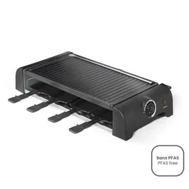 Livoo Raclette para 8 personas DOC312 1300W con Bandeja Grill Antihaderente Extraíble y Termostato Regulable