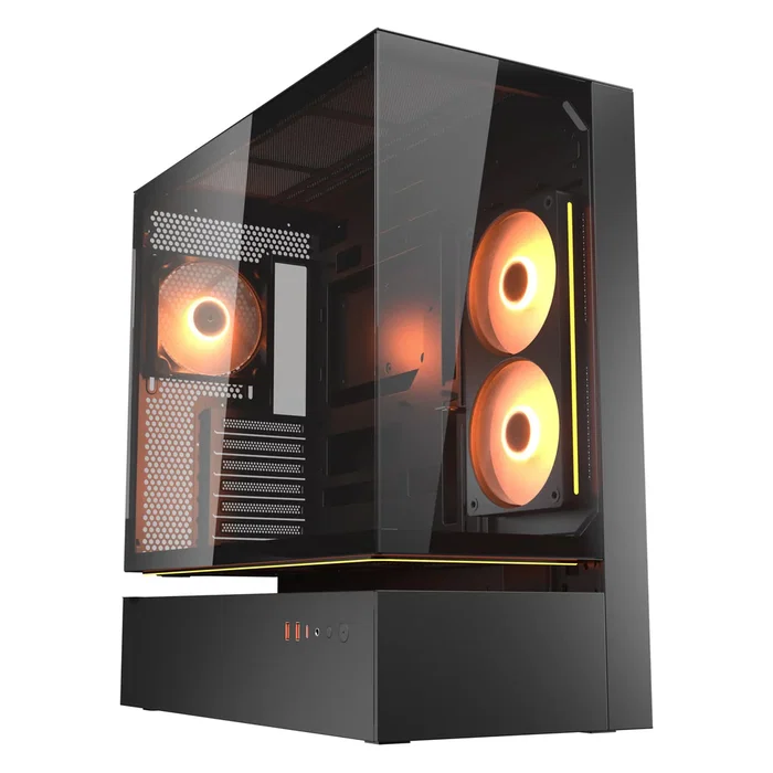 Caja pc cougar midi-tower cfv235, argb, glas, negro