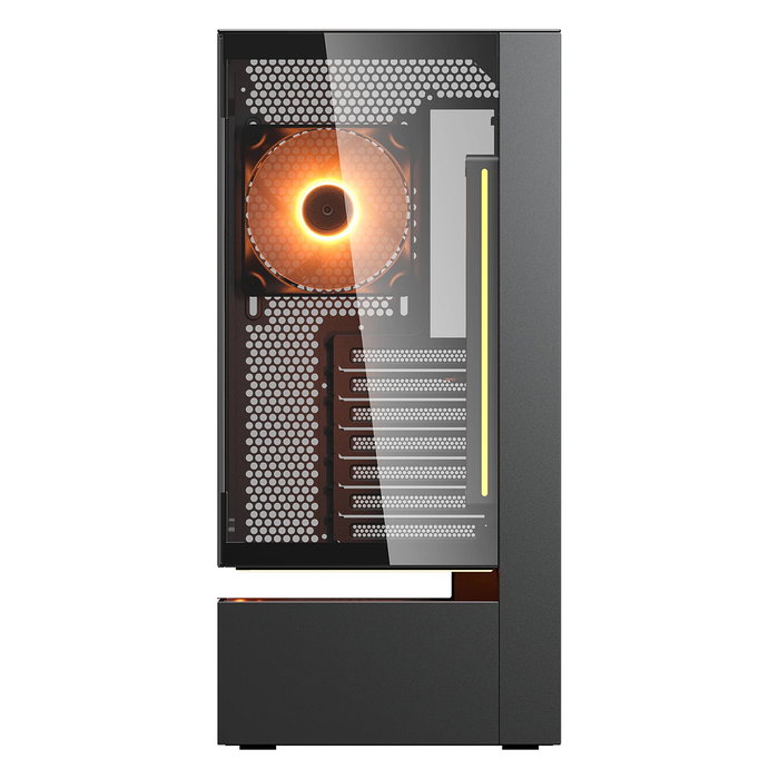 Cougar CFV235 Midi Torre Gaming PC - Caja ATX con Panel de Vidrio Templado ARGB, 3 Ventiladores, 7 Ranuras, Negro, hasta Placa 43 cm