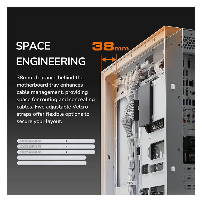Cougar CFV235 Midi Torre Gaming PC - Caja ATX con Panel de Vidrio Templado ARGB, 3 Ventiladores, 7 Ranuras, Negro, hasta Placa 43 cm