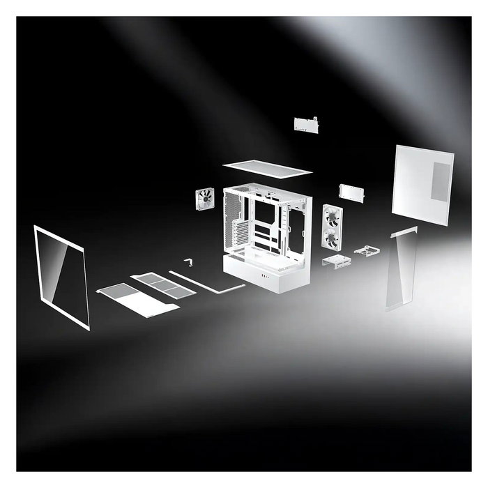 Cougar CFV235 Midi Torre Gaming PC - Caja ATX con Panel de Vidrio Templado ARGB, 3 Ventiladores, 7 Ranuras, Negro, hasta Placa 43 cm