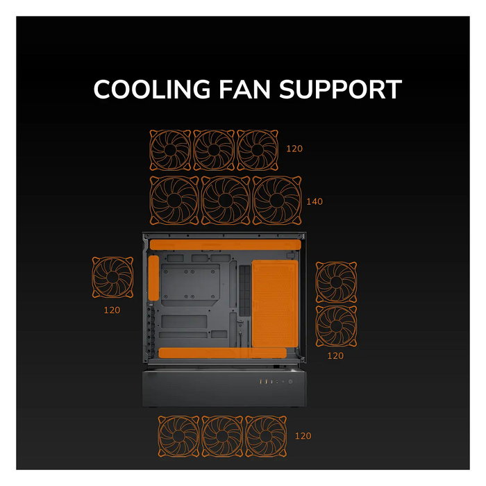 Cougar CFV235 Midi Torre Gaming PC - Caja ATX con Panel de Vidrio Templado ARGB, 3 Ventiladores, 7 Ranuras, Negro, hasta Placa 43 cm