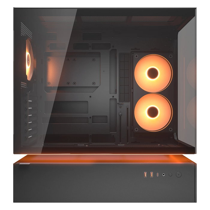 Cougar CFV235 Midi Torre Gaming PC - Caja ATX con Panel de Vidrio Templado ARGB, 3 Ventiladores, 7 Ranuras, Negro, hasta Placa 43 cm
