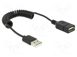 DeLOCK Cable de Extensión USB 2.0 en Espiral USB A Macho/Hembra 0,6 m