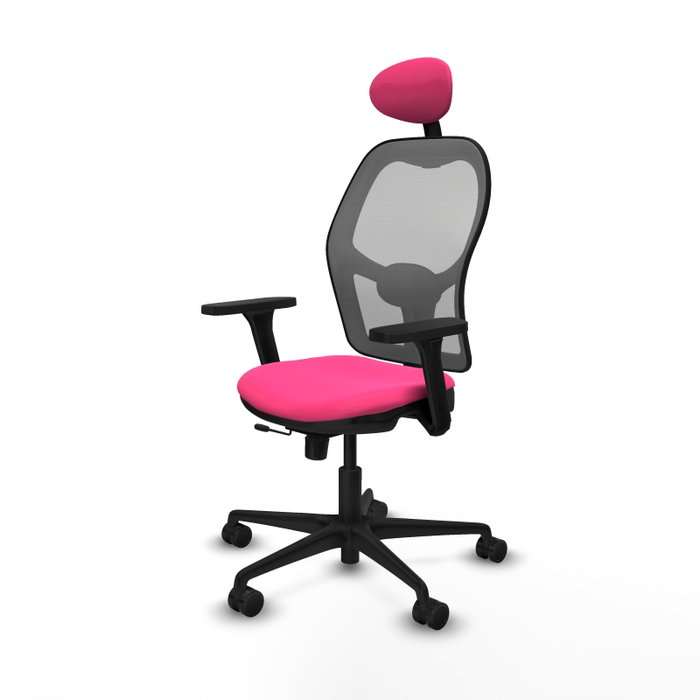 PIQUERAS Y CRESPO Silla de oficina Jorquera con mecanismo Sincro/Traslack Rosa y Gris PIQUERAS Y CRESPO Silla de oficina Jorquera con mecanismo Sincro/Traslack Rosa y Gris